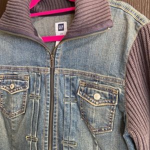 Gap jeans sweater jacket size medium limited vintage sweater with zipper